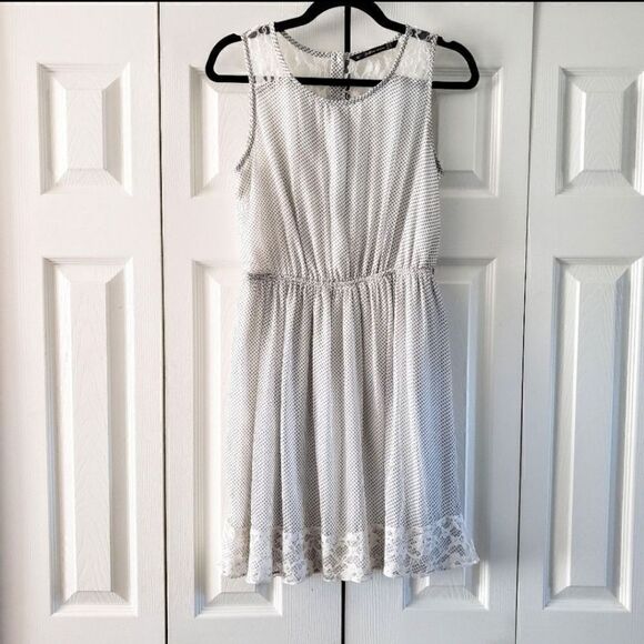 Zara Trafaluc Semi-Sheer Polka Dot Dress Women's Med - Picture 1 of 6